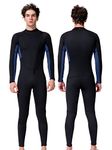 REALON Men Wetsuit Neoprene Wet Suits 3mm Full Body Long Sleeves Front Zipper Swimsuit for Scuba Diving Swimming Surfing Adult in Cold Water (3mm Navy, 2X-Large)