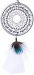 Dream Catcher Dreamcatcher - Ice Blue Turkey Feather and Peacock Feather, Natural Leather, Handmade for Home Car Bedroom Wall Decor, Christmas Festival Gift, Hanging Ornaments - HOLSM-III® Brand