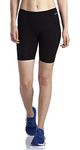 LAVOS Women Under Dress Sports Cycling Shorts, Bamboo Cotton Activewear Yoga Gym Workout Anti-Bacterial Uniform, Elastic Mid Waist Shorties Tights for Womens and Girls(L) Black