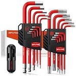 GETLITOOL 18PCS Allen Key Set, Cr-V Metric Allen Wrench Set with T-Handle, Ball End Hex Key & Star Key Set 1.5mm-10mm & T10-T50 with Size-Marked and Storage Bracket for Bicycle Repair, Household DIY