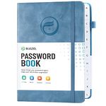 Password Book with Alphabetical Tabs, Hardcover Password Keeper, Password Notebook Organizer for Computer and Internet Address Website Login, Gifts for Home and Office, 5.3''x 7.7''- Blue