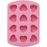 Wilton Heart-Shaped Valentine's Day Silicone Baking and Candy Mold, 12-Cavity