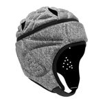 LOVIVER Adults Rugby Helmet Rugby Headgear Scrum Cap Anti Collision Football Helmet Rugby Headguards for Rugby Goalkeeper Hat Playing, Grey