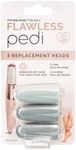 Finishing Touch Flawless Pedi Replacement Heads for Rechargeable Pedi Tool - Removes Tough Calluses, Cracked Dry Skin Safely - Easy To Use - 3 Pack