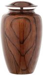 BOLD & DIVINE Aluminium with Wood Grain Finish Cremation Urn | Human Ashes Adult Memorial urn, Burial, Funeral Cremation Urns | 200 Cubic Inches Adult