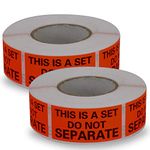 2 Rolls/1000 Labels,This is a Set Do Not Separate,Fluorescent Red FBA Packing Labels(1" x 2")