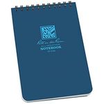 Rite in the Rain Waterproof Paper Pocket Notebook Top Spiral Bound 4 x 6 Inch Cover Black Polydura 19 Gauge 100 Pages 50 Sheets Wire-o Binding Imperial & Metric Rulers Covnersaion table & Map Scale