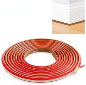 JUNART TPE Skirting Board Trim, Flexible Caulk Strip Moulding Trim, Self-Adhesive Edging Strip Coving for Wall, Ceiling, Corner Decoration, Worktops, Floor(12×9mm,300cm,Brown)