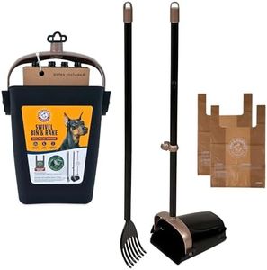 Petmate Arm & Hammer Swivel Bin & Rake Pooper Scooper Waste Management System (2 Bonus Heavy Duty Handle Tie Waste Bags Included for Premium Odor Control)