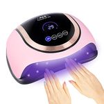 Gel UV LED Nail Lamp for Double Hands, 180W UV Light for Gel Polish LED Nail Dryer for Home & Salon Use, Professional Curing Gel Nails UV Lamp with 4 Timer, Auto Sensor, LCD Touch Screen