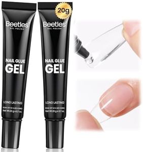Beetles 2Pcs*20g Solid Nail Glue Gel, Tipex Soft Nail Tips Glue Super Strong for Acrylic Nails Extension Fake Nails Press On Nails, Christmas Nail Art, U V Light Required