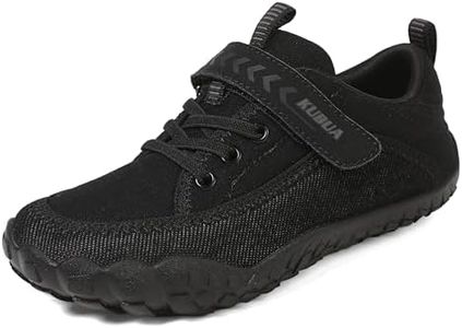 KUBUA Kids Barefoot Shoes Boys Girls Sneakers Lightweight Comfortable Minimalist Shoes for Walking Tennis Athletic D Black 2 Big Kid