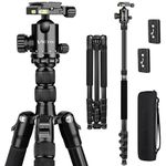 VICTIV 78" Professional Camera Tripod, Tripods & 81" Monopods for DSLR, Lightweight Aluminum Travel Tripod with 360 Degree Ball Head Loads up to 30 lbs, Smooth Tripod for Canon Nikon Sony Cameras