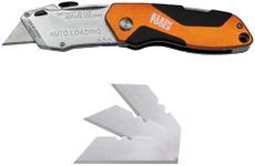 KLEIN TOOLS Auto-Loading Folding Utility Knife, Auto-Loading Blade, 18.1 cm, Orange/Black, 44130