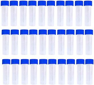 Twdrer 50PCS 5ml Plastic Graduated Vial Tube with Screw Caps,Small Test Sample Bottles Tubes Container with Lid