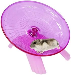 Hamster Flying Saucer Silent Running Exercise Wheel for Gerbil Rat Mouse Hedgehog Small Animals (Pink)