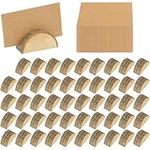 BELLE VOUS 50 Pack of Wood Place Card Holders & Place Cards - Rustic Wooden Stands for Table Numbers, Name/Place Cards, Birthday/Wedding Table Signs, Party Decoration, Photos and Memo/Note Clips