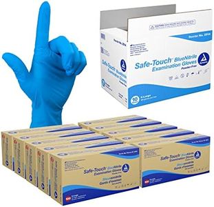 Dynarex Safe-Touch Disposable Nitrile Exam Gloves, Powder-Free, Latex-Free, Touchscreen Friendly, Blue, Extra-Large, 1 Case - 10 Boxes of 100 Gloves