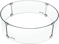 Holy Fire 23" x 6" Round Fire Pit Glass Wind Guard Clear Tempered Glass Flame Protective Pane Wind Resistant - Fits 19” Round Fire Pit Burner Pans