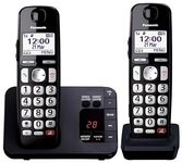 Panasonic KX-TGE822EB Digital Cordless Phone About 40 minutes Answering Machine with Nuisance Call Block and Dedicated Key, Amplified Sound Double