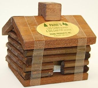 Small LOG Cabin Incense Burner 6.4cm x 8.9cm Comes with 10 Balsam Fir Logs Paine's