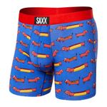 SAXX Underwear Co. Men's Vibe Super Soft Boxer Brief, Weiner Dogs- Blue, Large