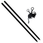 Carp On - 2 x 60cm Aluminium Distance Sticks For Carp Fishing With Lumi Glow End Caps for Accurate Casting - Comes with 3.6m / 12ft Wrapping Cord String with D Ring & Carry Bag [25-170]