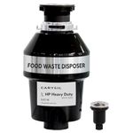 Carysil Food Waste Disposer for Home Sink, 3/4 HP Heavy Duty with Air Switch, Ideal for 8-12 Person Family, Corrosion-Proof & Stainless Steel Grinding Components, Fits Under The Kitchen Sink, Black