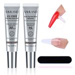 SAVILAND No Curing Nail Glue Gel with Remover: 30-Day Long Lasting Solid Nail Glue Gel for Press On Nails Strong Nail Glue 15s Fast Nail Glue Remover for False Nails Art Tools Home, No Need U V Lamp