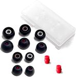 Final Audio Premium Silicone Ear Tips kit with Case and Nozzle Adapter (Type E) fit 1More, AKG, Audio-Technica, Beats by Dre, Campfire Audio, Empire Ears, Final Audio, Sennheiser, Shure, SONY, Westone Headphones (Multi-Pack)