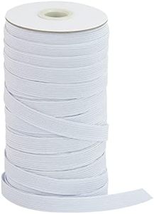 Flat Elastic Band for Sewing, 1/2 inch 50 Yards High Elasticity White Elastic Cord Elastic Rope Knit Elastic Spool for Sewing DIY Crafts(White,1/2 Inch * 50 Yard)