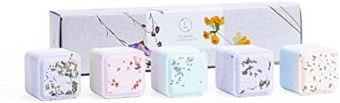 Lizush Luxury Spa Gift Basket And Self Care Gifts For Women With Mint, Lavender, Grapefruit, And Eucalyptus Shower Steamers - Personalized - 5 Piece Set