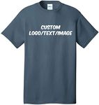 INK STITCH Unisex PC54 Custom Design Your Own Cotton Short Sleeve Tshirts - Steel (3XL)