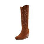 Madden Girl Women's Arizona Western Boot, Chestnut Fabric, 5 UK