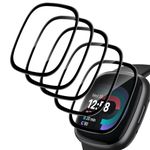 CeiLarv Screen Protector, Compatible with Fitbit Versa 4 / Fitbit Versa 3, [5 Packs ] [Anti-Scratch] [No Bubbles] [Anti-Fingerprint] Full Coverage Screen Protector for Fitbit Sense 2 / Fitbit Sense 1