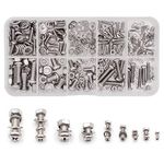 320pcs Bolts and Nuts Set and Washers Set,M2 M2.5 M3 M4 M5 Cross Pan Head Screws Nuts Bolts Washers Stainless Steel Machine Screws Bolts for Home Commercial and Industrial Use