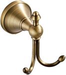 Vintage Style Antique Brass Towel Hook - Wall Mounted Robe and Coat Hanger with Brushed Finish for Bathroom and Clothes (Style1)