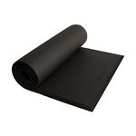 Hugger Mugger Ultimate Cushion Yoga mat - Black - Ultimate thick, grippy, soft yoga mat, extra long and wide, and extra cushion