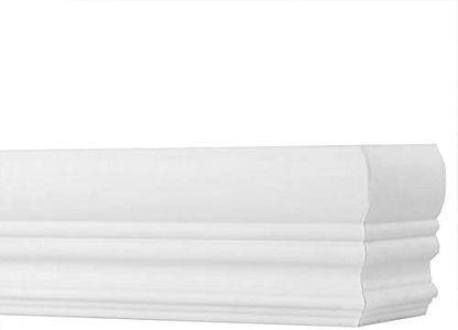 TailorView, 3 1/4" H Faux Wood Crown Valance for Horizontal (Venetian) and 1 1/2" W Track Vertical Window Blinds, White, Inside or Outside Mount