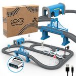 BOOGYWOOGY Vande Bharat Express Toy Train Set | 91-Piece USB Rechargeable Type-C Engine Indian Railway Set with DIY Magnetic Tracks | Educational Toy for Kids Ages 3 for Train Lovers