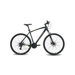 LRFVADW Road Bike Hybrid Bike Aluminum 24 Speed With Locking Suspension Front Fork Disc Brake City Commuter Comfort(Schwarz)