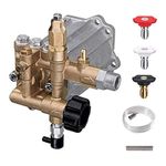 AR High Pressure Washer Pump 3000 PSI 2.5 GPM with Brass Head, Horizontal 3/4" Shaft Power Washer Replacement Pump with Easy Start Valve by ANNOVI REVERBERI, RMV25G30