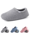 SIMIYA Womens Slippers Memory Foam Curly Fur Loafer Fuzzy Slippers Non Slip Lightweight Bedroom House Shoes (Grey, 7/8UK)