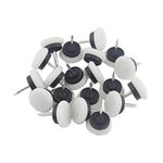 50pcs Round Heavy Duty Nylon Furniture Pads,Ulifestar Nail On Furniture Sliders Hardwood Floor Protectors for Chair Table Desk Desser Cabinet Sofa Couch Leg Feet Non Slip Glides Dia 27mm(White)