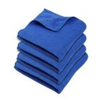 Robustt Microfiber Cloth (Blue, Pack of 4) 40x40 cms - 350 GSM Thick Lint & Streak-Free Multipurpose Cloth - Automotive Microfibre Towel for Car Bike Cleaning Polishing Washing & Detailing