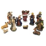 BANBERRY DESIGNS Set of 11 Nativity Figurines Christmas Holiday Festive Celebration Decorations Mary Joseph Jesus Wise Men Shepherd Angel Donkey Cow Lamb