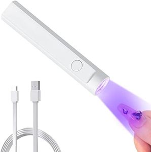 Funfe Mini UV Nail Lamp - Portable Handheld 3W Light Pen for Gel Nails, Professional Led Light for Resin Curing, Type C, White