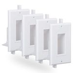 Recessed Cable Wall Plate 4 Pack Integrated Mounting Bracket, Bottom Opening Wall Plate Cable Pass Through for Speaker Wires, Coaxial Cables, HDMI Cables and Networking Cables WI1009-4