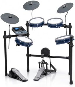 MOSEN Electronic Drum Set, Drum Kit 500 Sounds, Triple-Trigger Snare, Dual-Trigger Toms & Half-Mute Cymbals, DSP-1201, Beginners Intermediate Home Practice,MED-RS