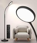 Keepsmile Floor Lamp,Super Bright Dimmable LED Lamps for Living Room, Custom Color Temperature Standing Lamp with Remote Push Button, Adjustable Gooseneck Reading Floor Lamp for Bedroom Office Black